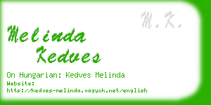 melinda kedves business card